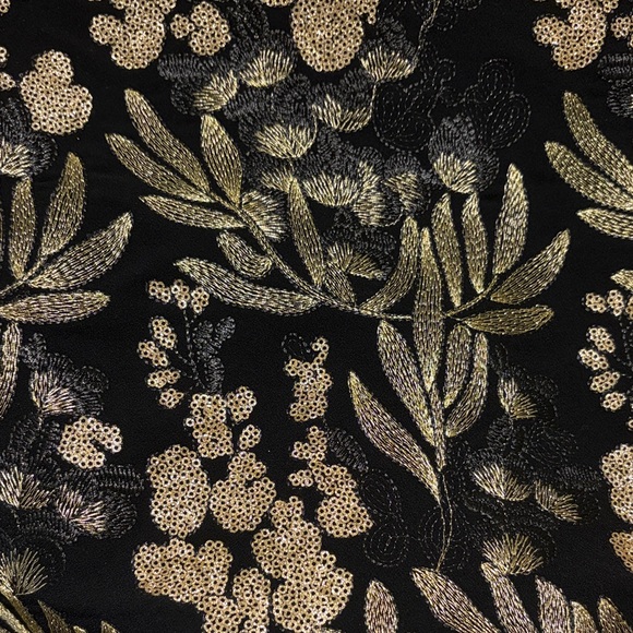 ✨Zara Embellished Black and Gold Floral Mini Dress XS - Picture 8 of 8